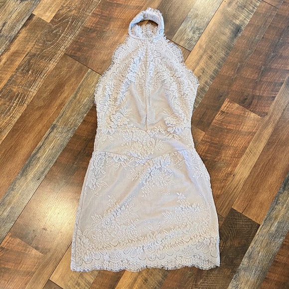 FREE PEOPLE Harper High Neck Halter Lace Dress NWT - Picture 6 of 12